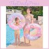 Cute Ins Red Floral Girl Kids Thickened Inflatable Swimming Ring Swim Equipment Armpit Ring