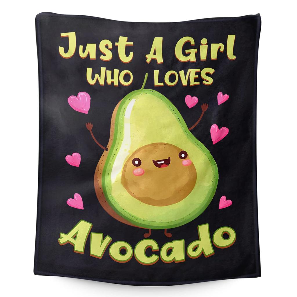 Fresh avocado Printed Blanket for Sofa Bed Travel Camping Living Room Office Conditioning Blanket for All Seasons Gifts