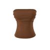 Elegant Pleated Strapless Top with Chest Pads and Non-Slip Design