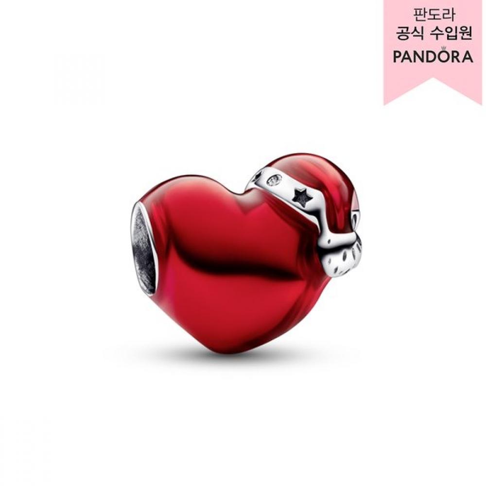 Pandora Metallic Red Christmas Heart Charm