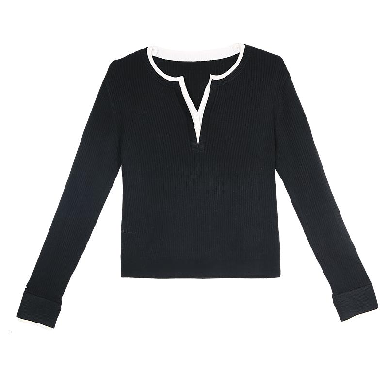 Betu Women s V-Neck Color Block Knit Sweater M