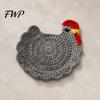 Decorative Kitchen Accessories Handmade Crochet Hen Coasters for Drinks, Cute Cartoon Yarn Cup Mats, Heat Handcrafted Woolen Trivets Resistant