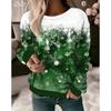 Women's Pullover Graphic Christmas Tree Abstract Casual Long Sleeve Crew Neck Regular Tops Casual Holiday Print Fall Winter