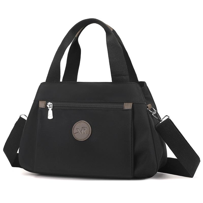 

New cloth bag multi-pocket bag female messenger multi-function portable shoulder bag shopping bag nylon canvas large capacity чёрный