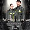Men's Waterproof Reflective Raincoat & Pants Set, Thickened Ox Tendon, Lightweight & Breathable for Motorcycle Riding & Hiking