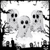 3Pcs Halloween Ghost Disco Ball Table Decoration 6inch Mosaic Horror Table Centerpiece Ghost Tiered Tray Decor for Party Gift