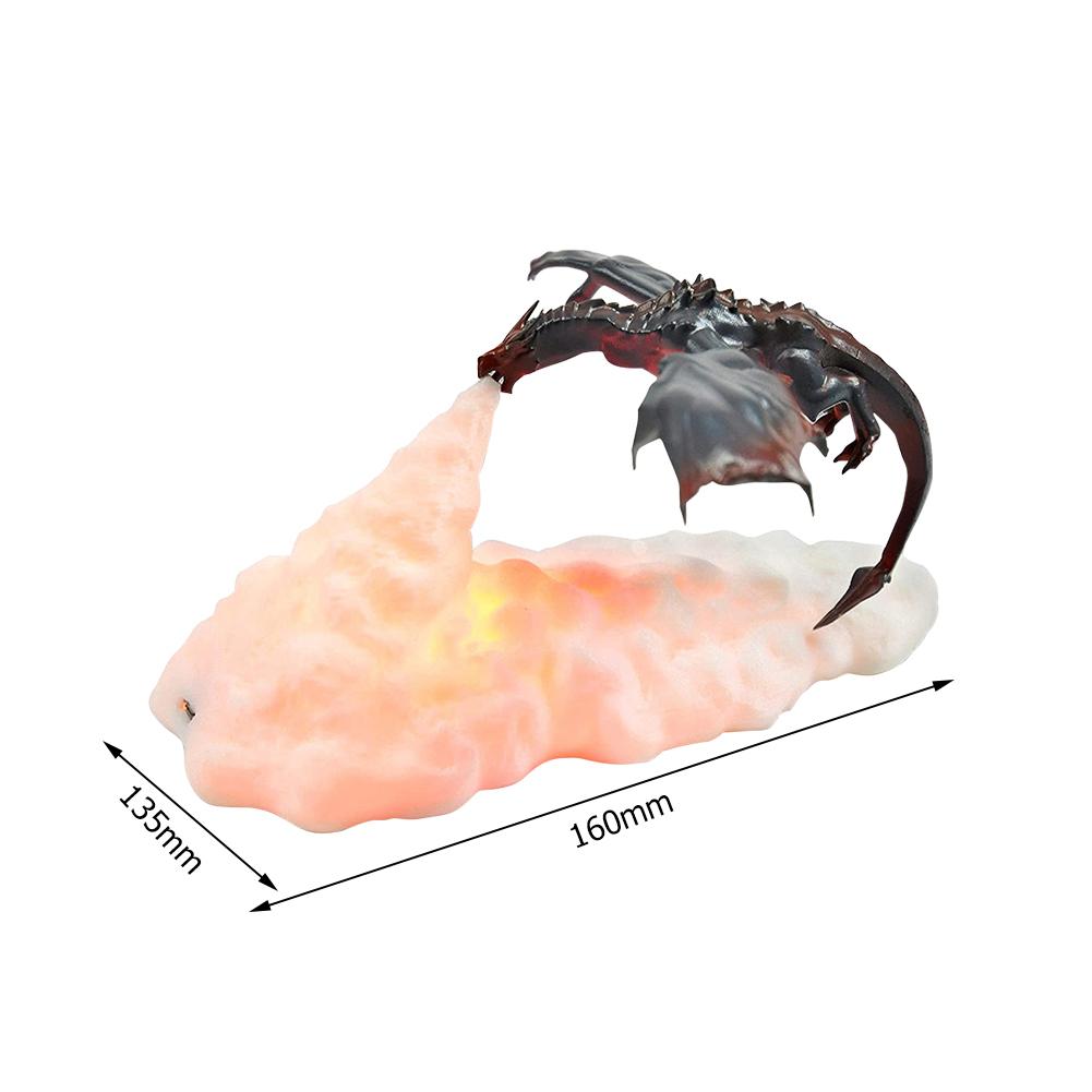 3D Printed Fire/Ice Dragon Desk Lamp LED Night Light Eye Protection Kids Sleep Accompany Nightstand Lamp for Bedroom/Living Room