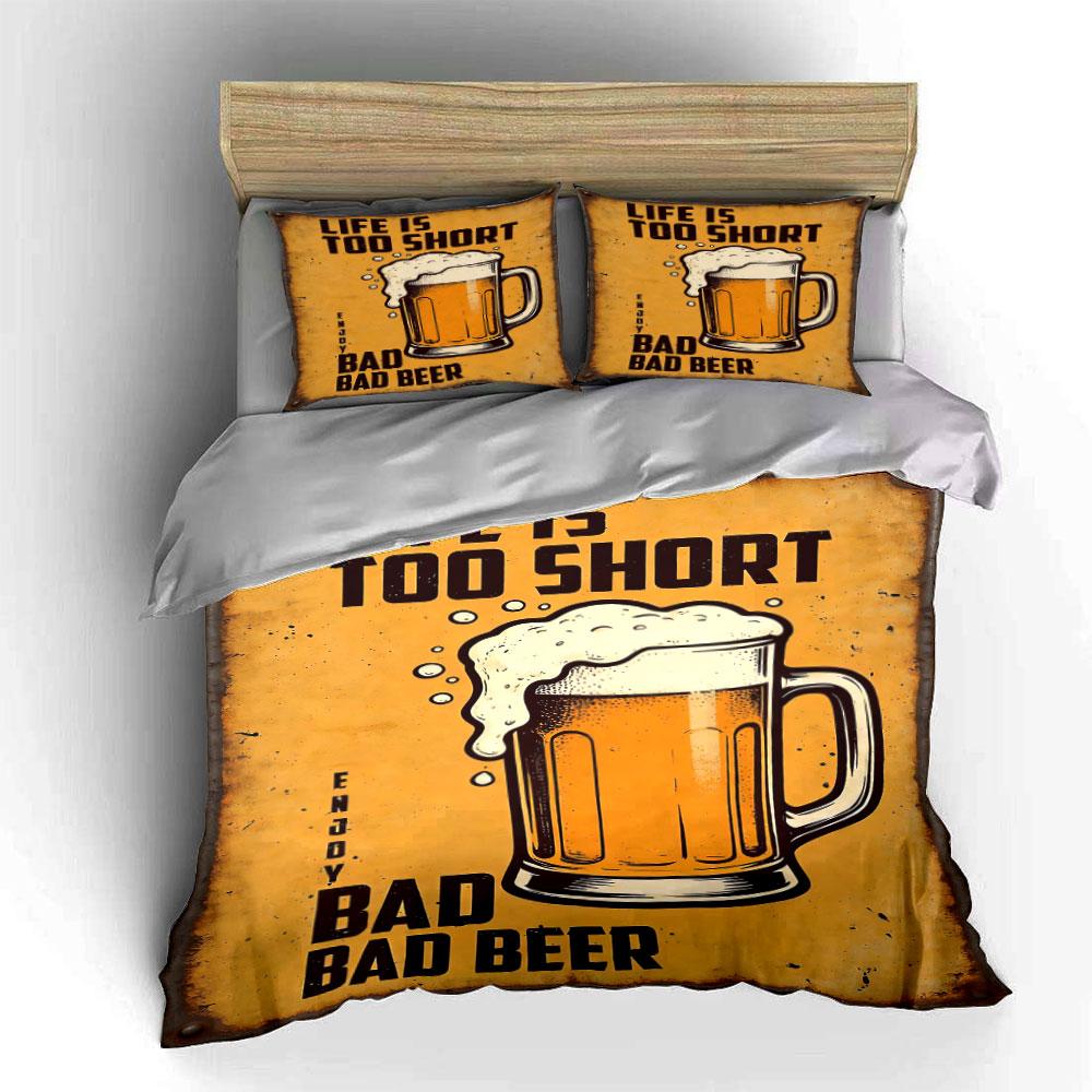 Beer mug and text. Bedding sets Duvet cover sets Duvet covers Pillowcases(1* Duvet Cover 2* Pillowcases without duvet insert)