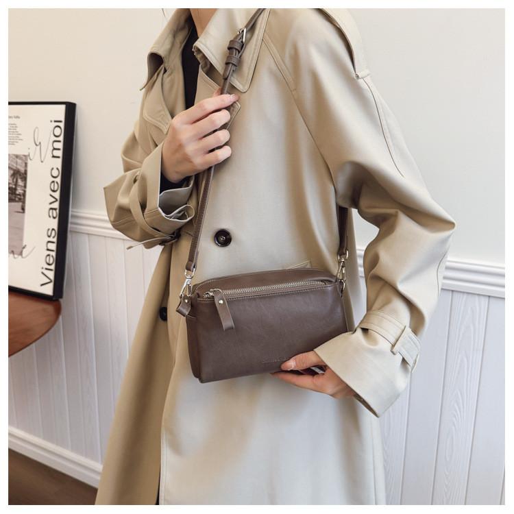 IELGY Retro Texture Autumn Winter Small Square Bag All-Match Commuter Shoulder Messenger Bag
