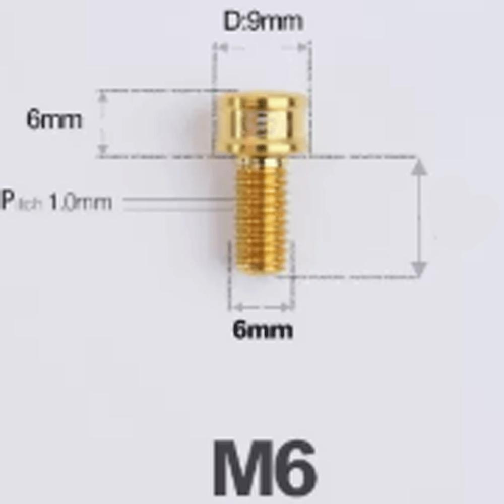Mutliple Color M6 P1mm 10/12/14/16/18/20/25mm TC4 GR5 Titanium Alloy Screw Bolt Cap Head 5mm Hex Allen Socket Bike