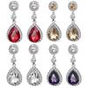 1 Pair Lady Earrings Rhinestone Inlaid Shiny Water Drop Shape Elegant Drop Earrings for Gift