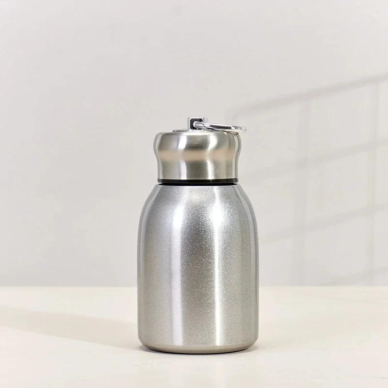 Portable Pocket Cup 350ml Mini Stainless Steel Thermal Flask Double Wall Vacuum Insulated Camping Water Bottle for Hiking Travel