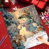 1pc Painting On Numbers Cute Snowman And Squirrel Christmas Gifts Diy Hobbies For Women By Numbers Acrylic Kits 40x50cm/16x20inch Without Frame