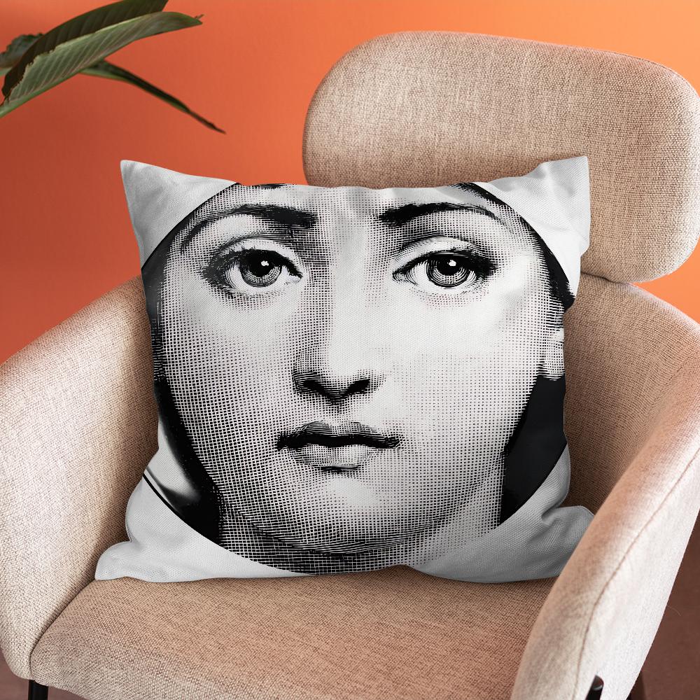 Face Art P-Piero Pillow Case Soft Cushion Case or Farmhouse Sofa Decor Home Decorations and Protector F-Fornasettis Pillow Case