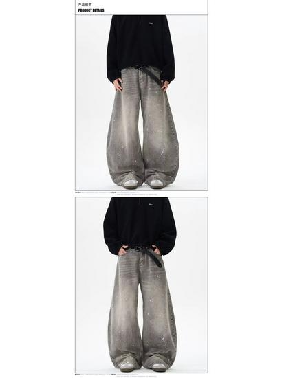 Blugi Largi Retro Distressed pentru Bărbați - Casual de Primăvară/Toamnă