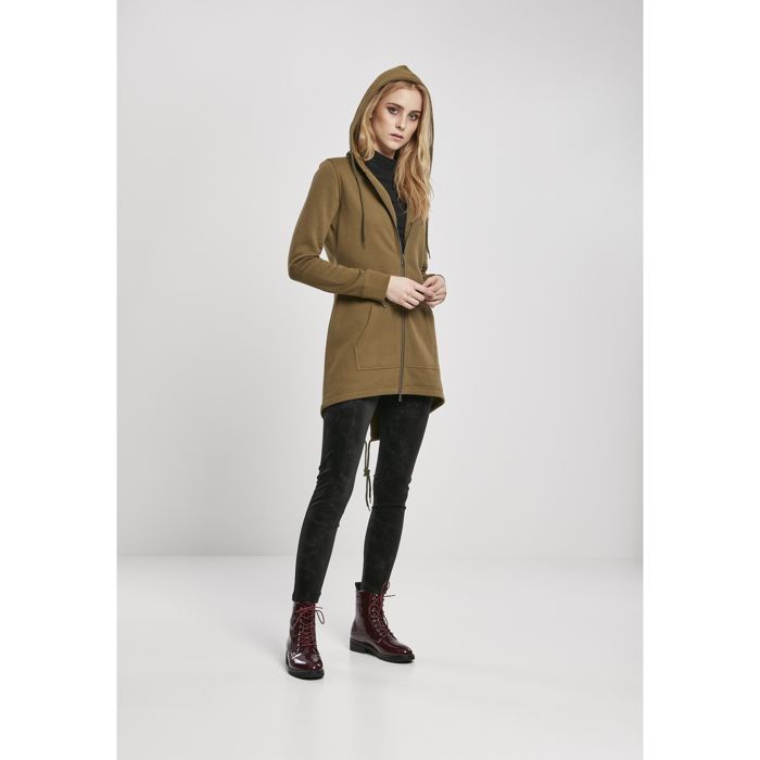 Sweatshirt à capuche - Urban Classics - Femme - Vert olive - Manches longues - Poche kangourou