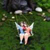Blumenfee Statue Liebliche Romantische Harz Zarte Paare Figuren für Gartendekoration