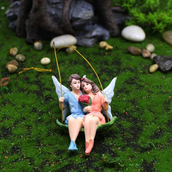 Blumenfee Statue Liebliche Romantische Harz Zarte Paare Figuren für Gartendekoration