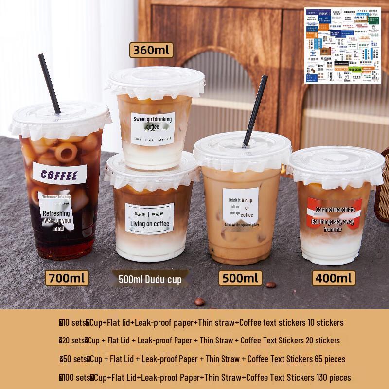 

Disposable PET Coffee Cup with Lid and Straw