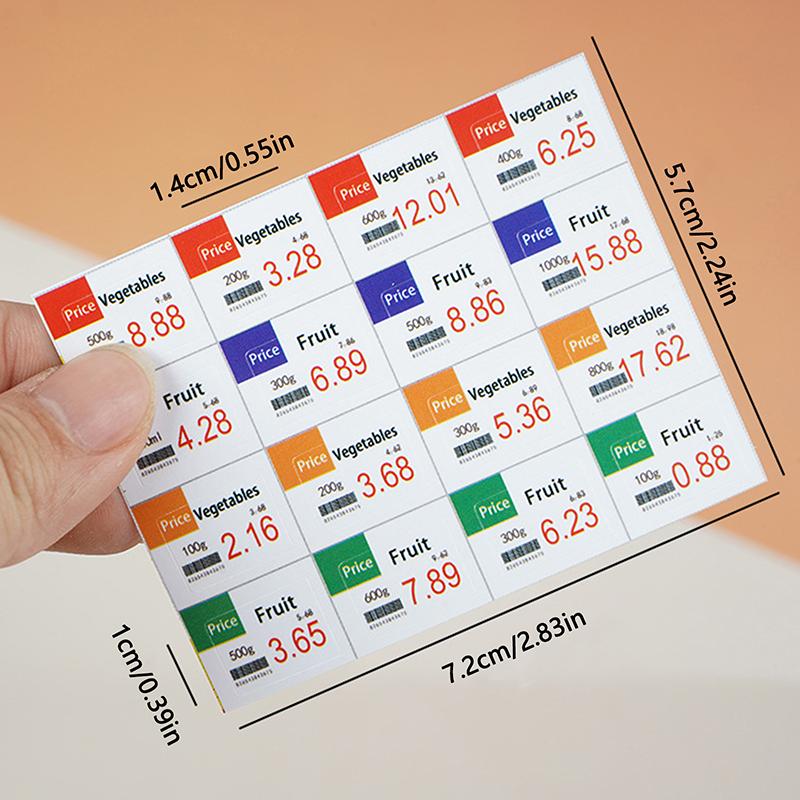 1Pcs Dollhouse Miniature Mini Price Tag Sticker Supermarket Shelf Fruit Shelf Vegetable Shelf Sticker Doll Accessories Toy
