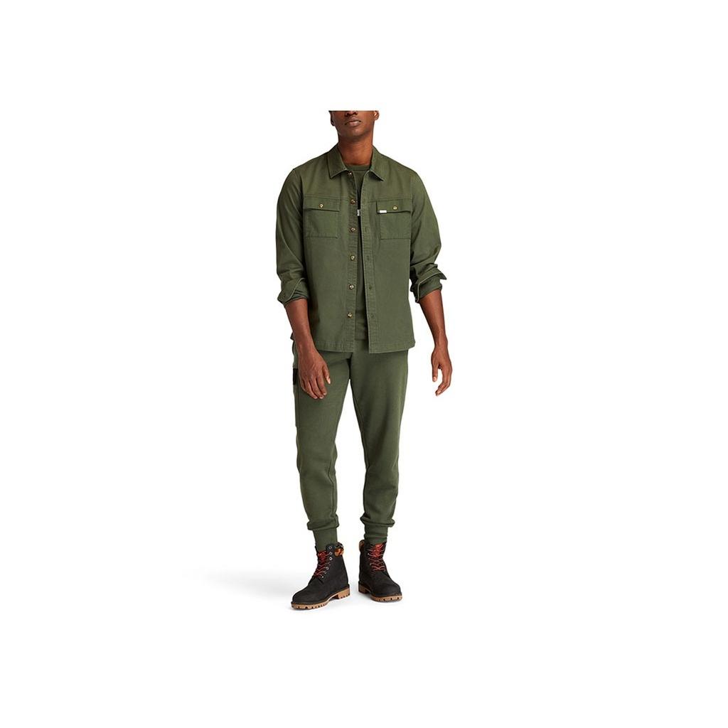 Timberland Outdoor Casual Solid Color Long Sleeve Shirt Men Shirts Luggage-Green A43Q2-U31