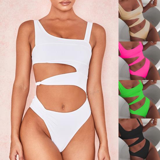 

Монокини цельный сплошной цвет ажурный костюм для сексуального купания и плавания