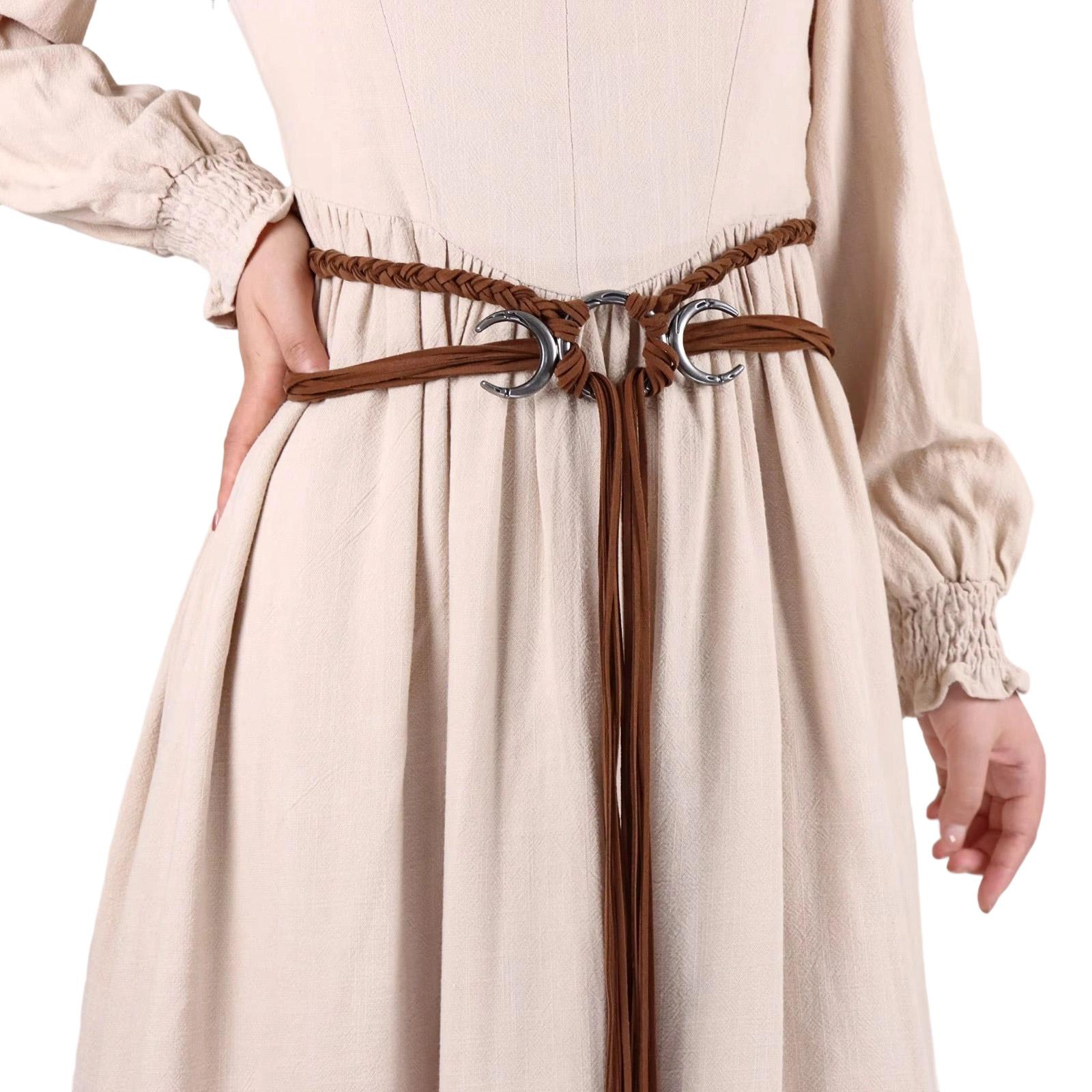 

Скандинавский Викинг Лунный Дизайн Хлопковый Веревочный Пояс Регулируемый Аксессуар в Средневековом Стиле Эпохи Возрождения для Мужчин Женщин коричневый