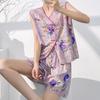 Cotton and silk floral sleeveless loungewear suit women's summer new Chinese pajamas can be worn outside loose national style two-piece set thin