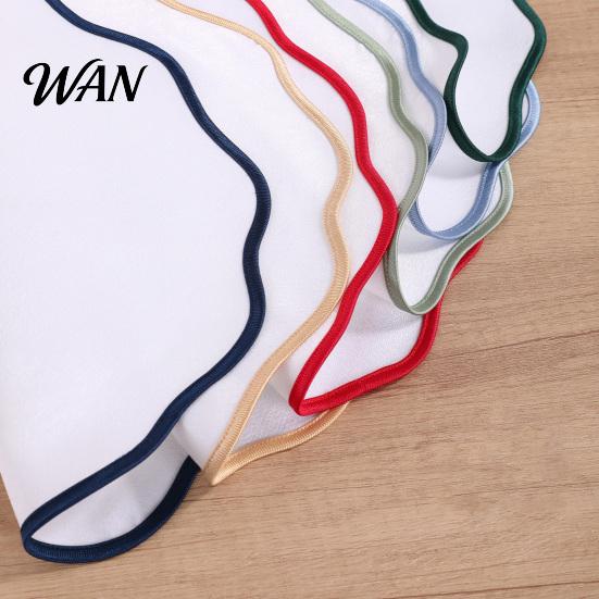 Farmhouse Placemat Scalloped Round Linen Machine Washable Heat Insulation Table Mat for Dining Protection Decoration