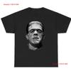Frankenstein Monster Black T Shirt NEW Retro Style S S Horror Movies Vintage Washed Versatile Comfortable Stretched Graphic
