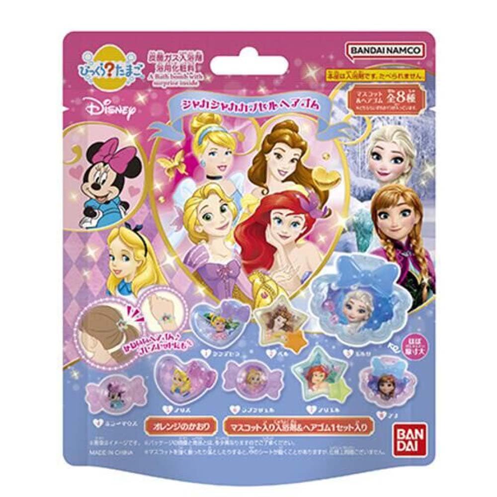 Bandai Disney Princess Egg Bikkura Shaka Shaka Capsule Hair Tie Orange Scent 1 Piece