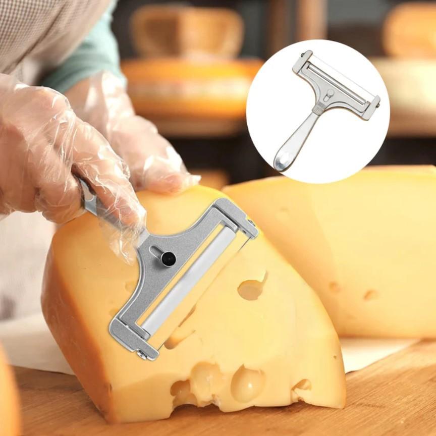 Aluminum Alloy Cheese Slicer with Wire Adjustable Thickness Cheese Butter Cutter for Soft and Semi-Hard Cheeses Kitchen Gadgets