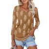 Women's 3/4 Sleeve Square Neck Floral Shirt Casual Loose Tunic Top