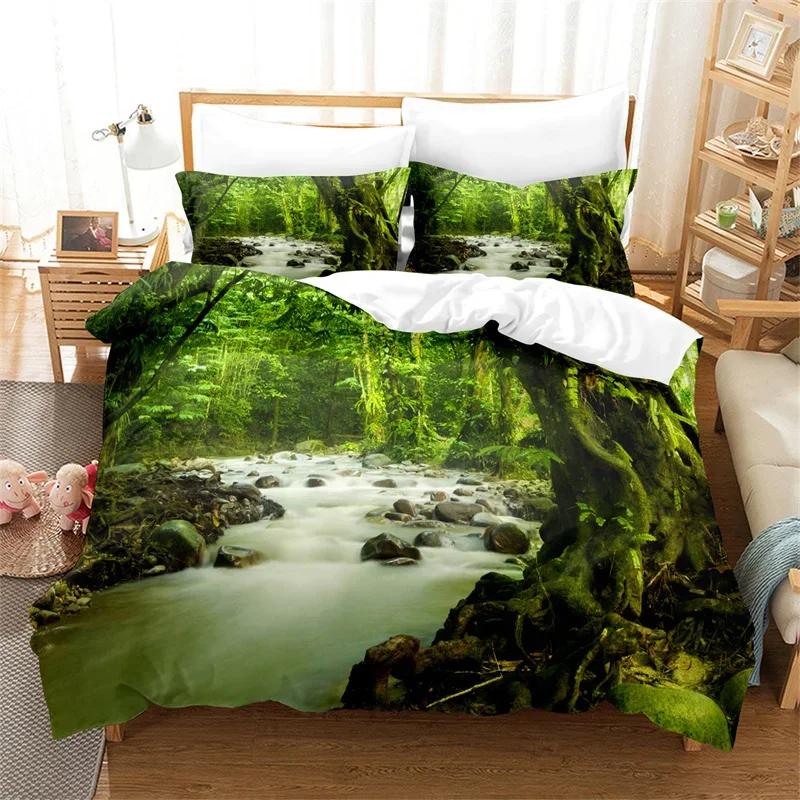 Tree Duvet Cover Set Twin Full King Mysterious Woods Bedding Set Polyester Fantasy Starry Sky Comforter Cover Forest Quilt Cover