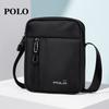 POLO Shoulder Bag for Men, Casual Crossbody Bag, Messenger Bag, Commuter Bag, Vertical Lightweight Phone Pouch, Black
