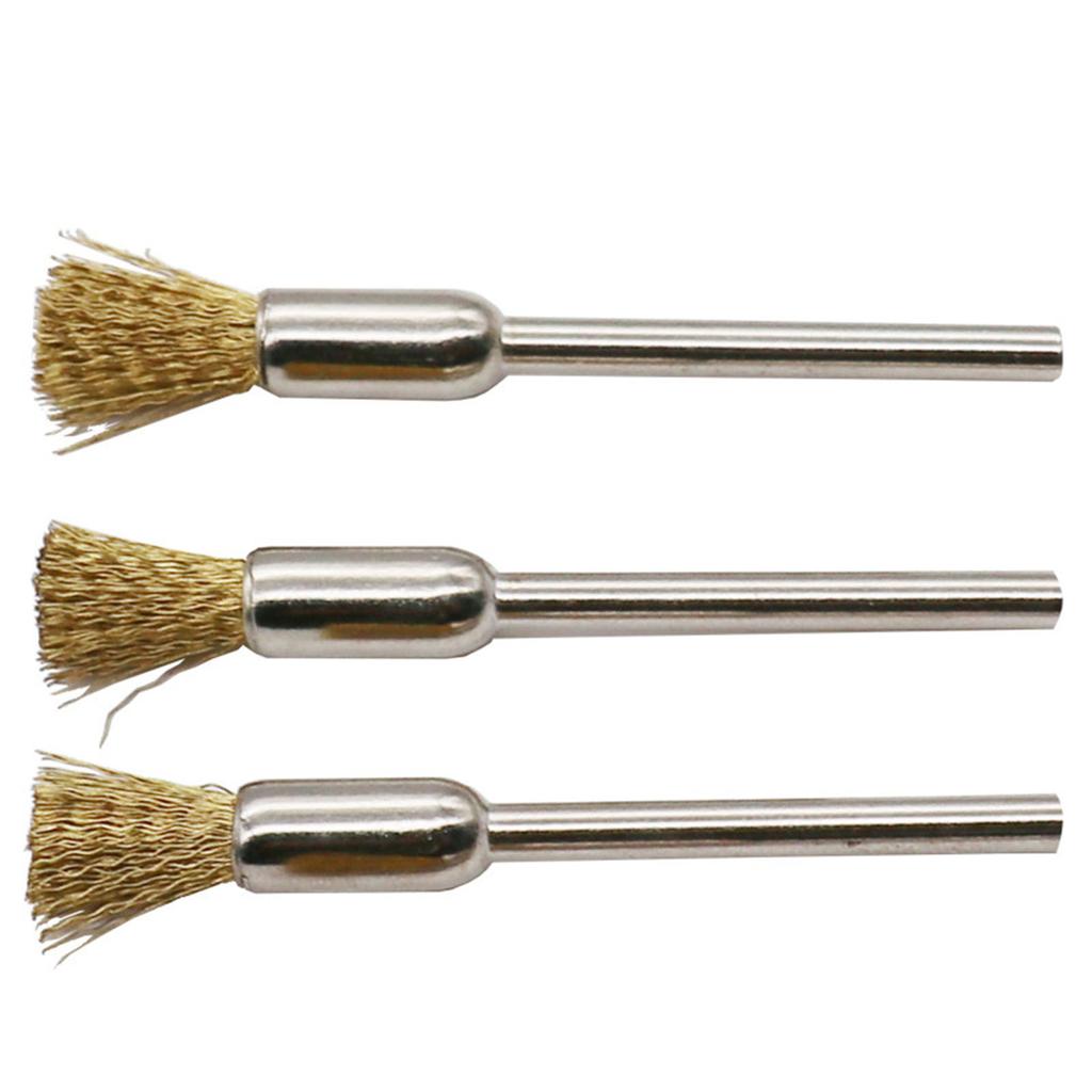 Brass Wire Brushes Set Remove Burrs Rust Dust for Hand Drill, Drill Press 1/8" Shank Durable Drill Bit Cleaning Tools