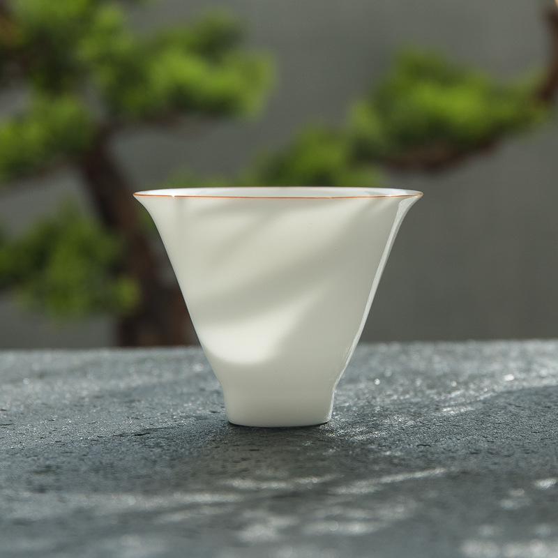 Мастер Gongfu Тонкостенная Белая Нефритовая Фарфоровая Чашка для Дегустации Чая - Набор для Чая из Одной Чашки