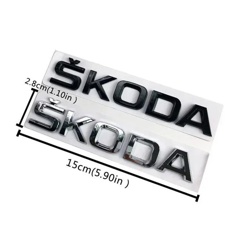 JIYQ3 ABS Letter Emblem Sticker for Skoda RS Fabia Yeti Superb Octavia Kodiaq Karoq Tour Rapid Car Rear Trunk Badge Auto Accessories