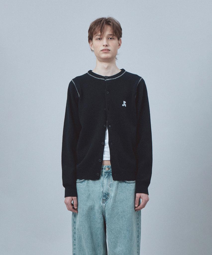 REST&RECREATION Stitch Wool Knit Cardigan - Navy