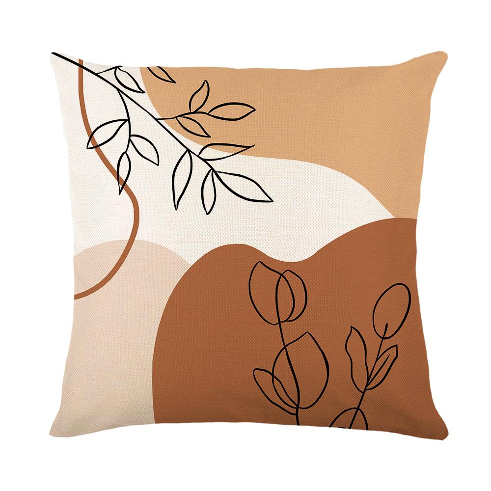 Nordic Morandi Contrasting Print Pillowcase Abstract Lines Minimalist Home Sofa Cushion Cover Bedroom Pillow Cover