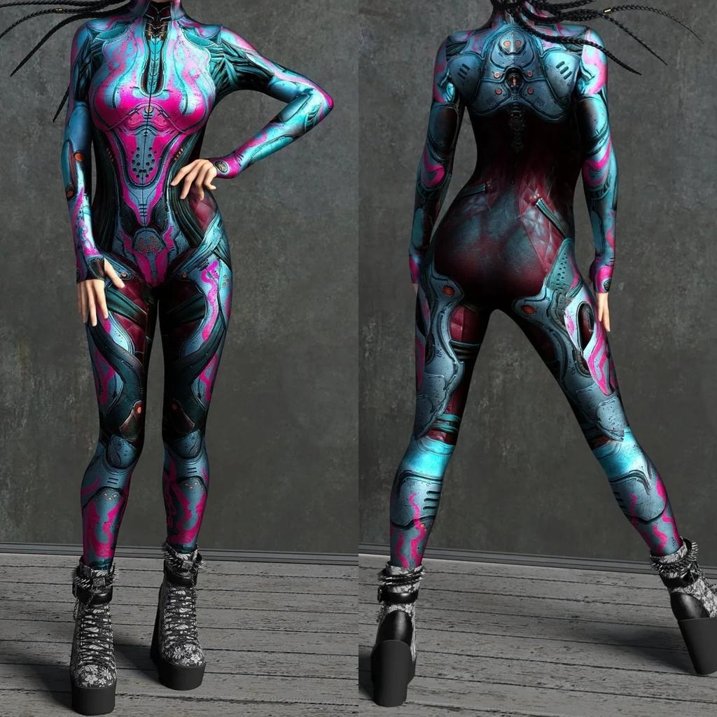 Costume de Scenă cu Imprimare Digitală 3D Adulți Evenimente de Halloween Petrecere Tematică Carnaval Costum Cosplay Joc de Rol Salopetă