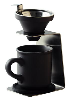 Maebata Brew Coffee Single Person Dripper Set Gray Mesh Filter Mug with Coaster 51642