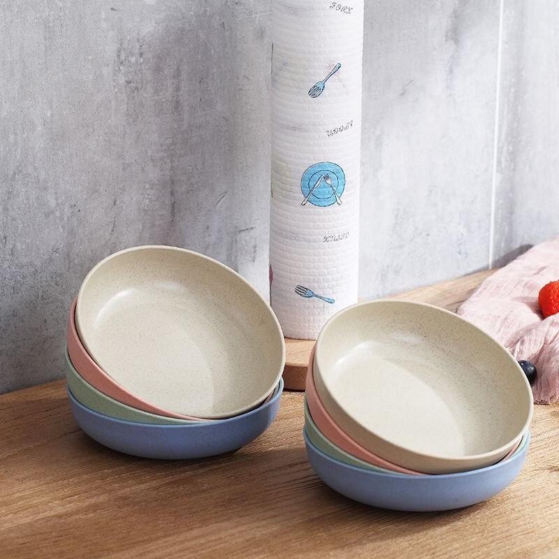 Eco-Friendly Straw Mixed Color Side Plates Set