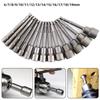 1pc 6mm-19mm Hexagon Nut Driver Drill Bit Socket Wrench 100mm Long Extension Sleeve For Motorcycle,Car,Machinery For Home DIY