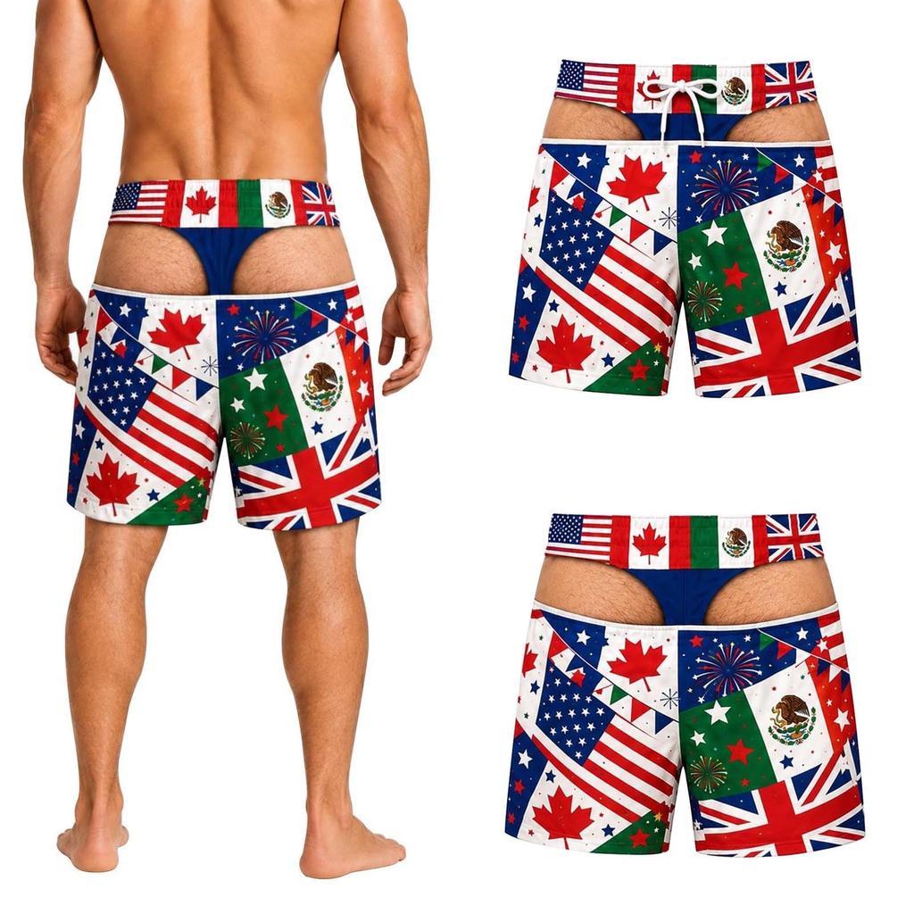 Men's Funny Novelty Beach Shorts for Casual Summer Beach Vacation