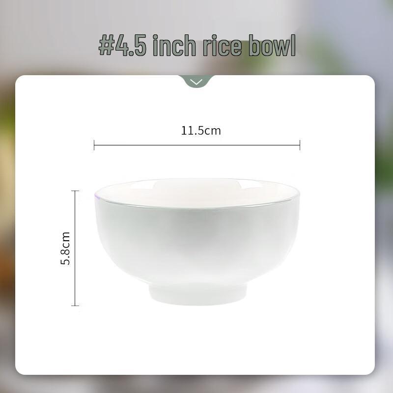 Nordic Green Rim Underglaze Ceramic Rice Bowls