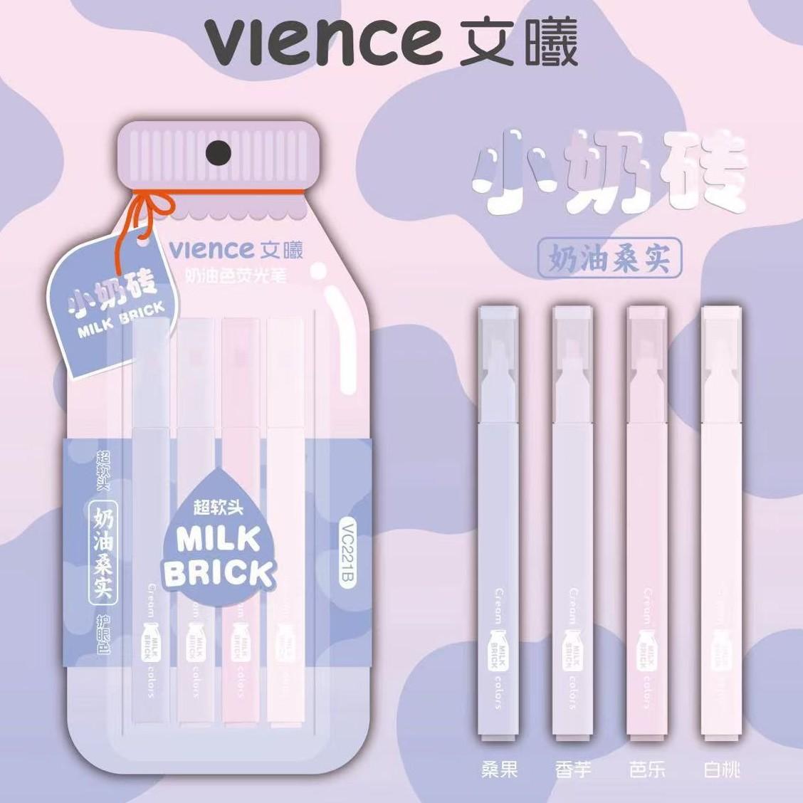 

Office School Supplies Small Milk Brick Cream Highlighter Fresh Super Soft Head Student Hand Accounting Key Marker Kawai Lovely