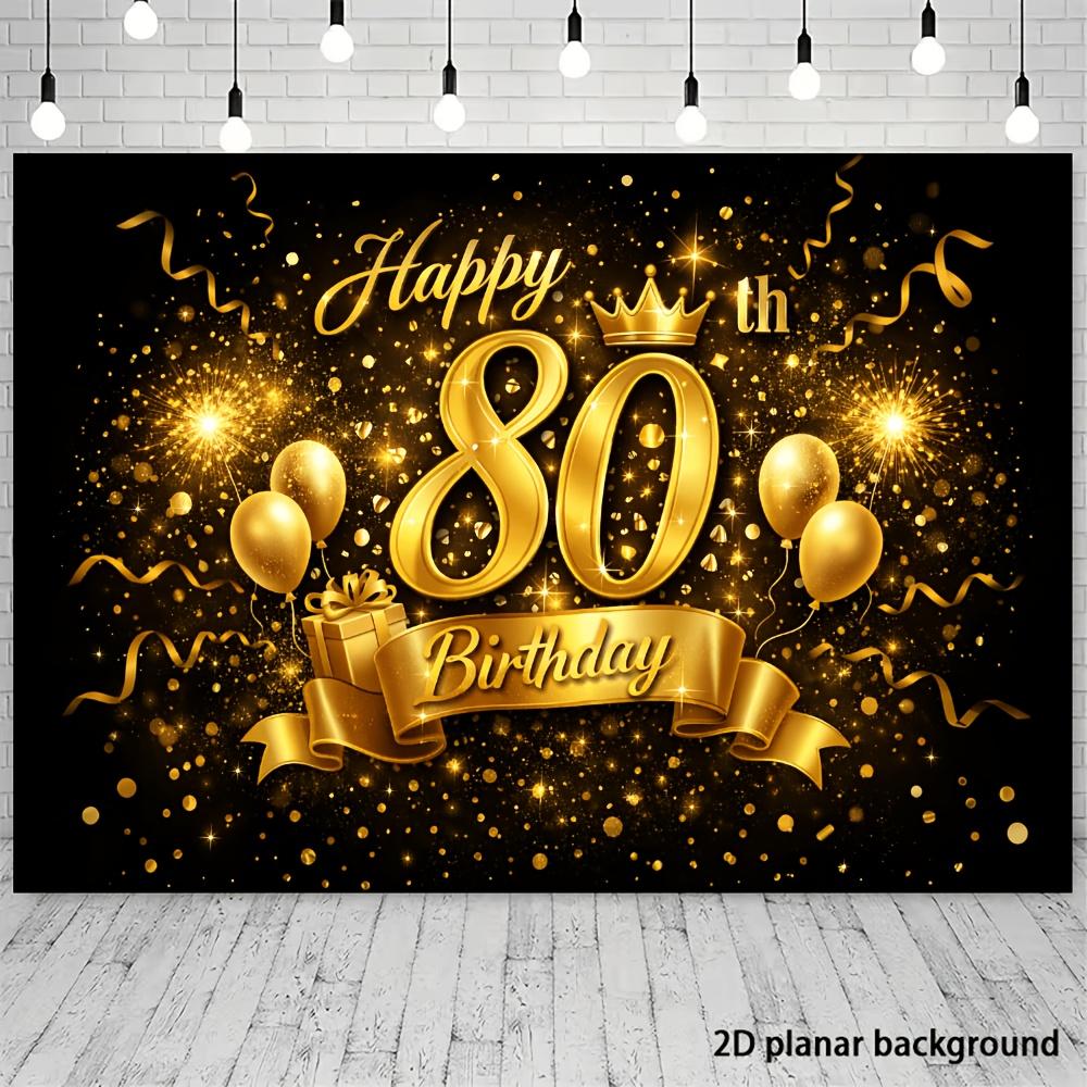 Fondo de Pancarta para Fiesta de 80 Cumpleaños - Adecuado para varios escenarios de celebración de cumpleaños en interiores y exteriores