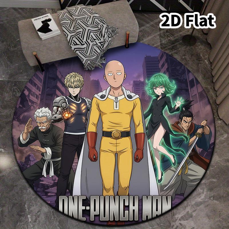 Onepunch Man Round Area Rug Carpet Rug For Living Room Bedroom Sofa Playroom Decor Nonslip Floor Mat