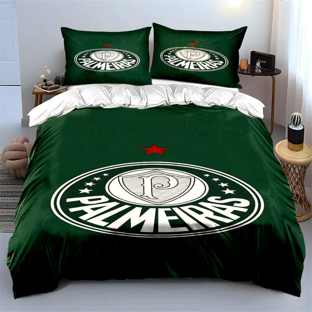 Green Palmeiras logo pattern. Bedding sets Duvet cover sets Duvet covers Pillowcases(1 * Duvet Cover 2 * Pillowcases without duvet insert)